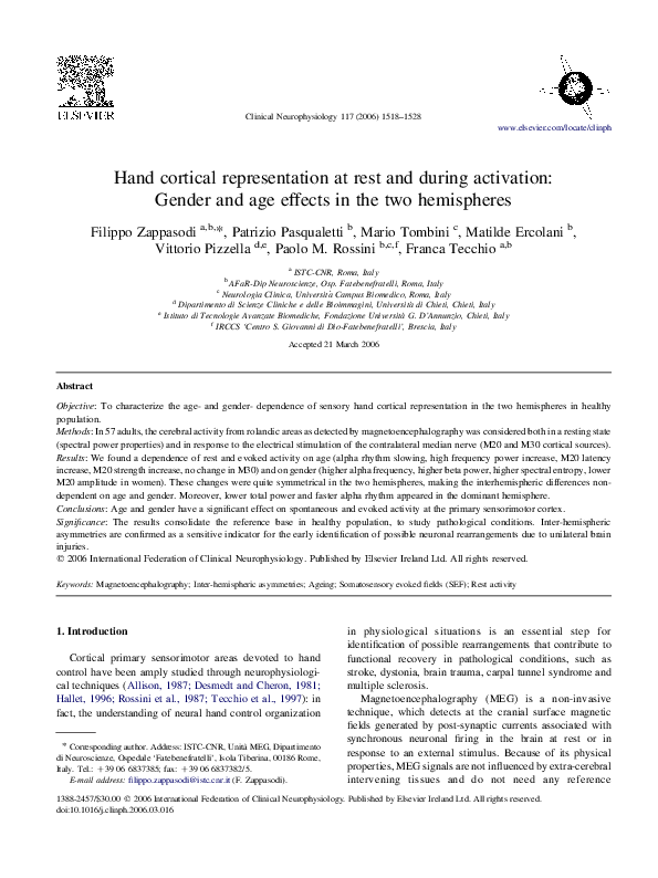 (PDF) Hand cortical representation at rest and during activation ...