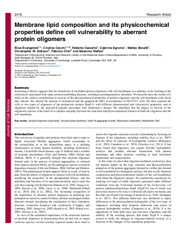 (PDF) Membrane lipid composition and its physicochemical properties ...