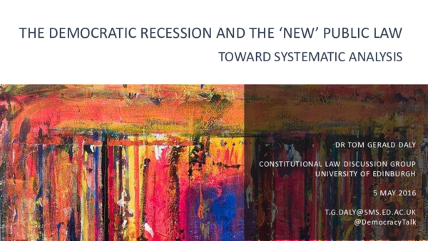 (PDF) The Democratic Recession and the 'New' Public Law: Toward ...
