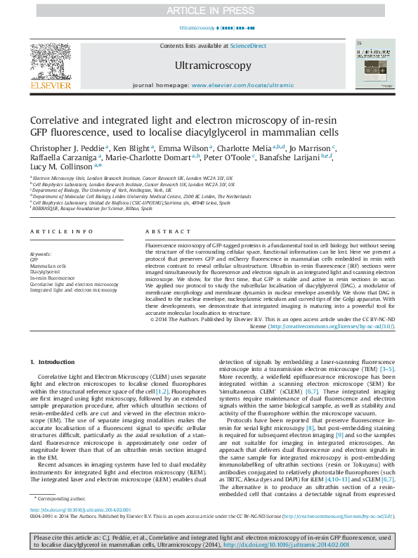 (PDF) Correlative and integrated light and electron microscopy of in ...