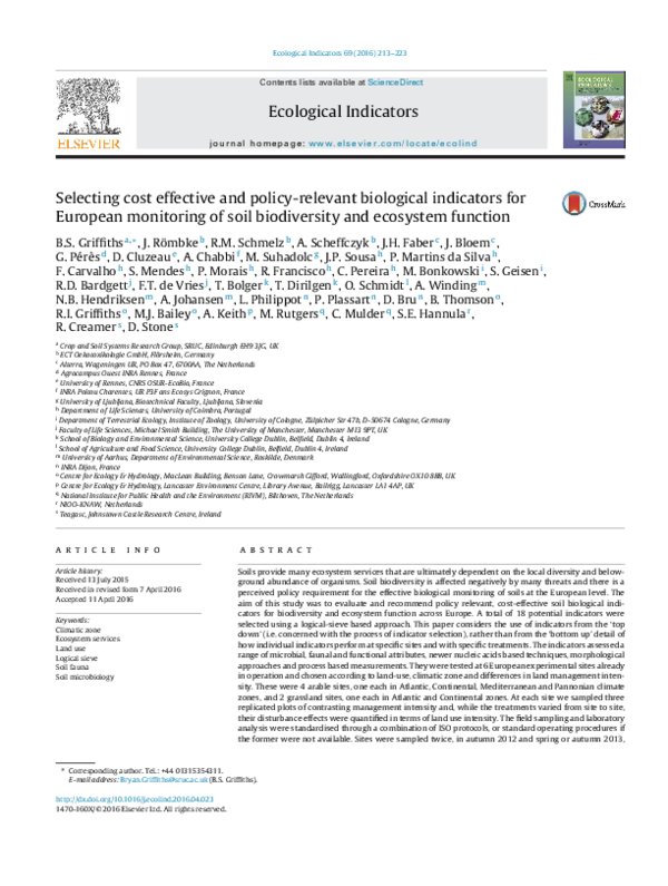 (PDF) Selecting cost effective and policy-relevant biological ...