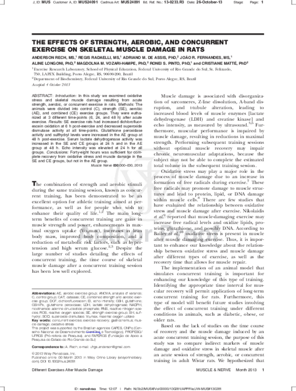 (PDF) The effects of strength, aerobic, and concurrent exercise on ...