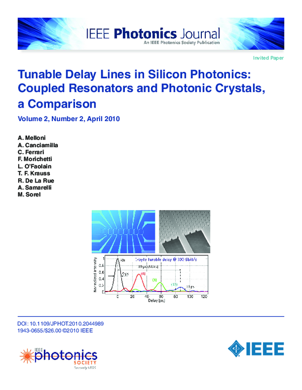(PDF) Tunable delay lines in silicon photonics: coupled resonators and ...