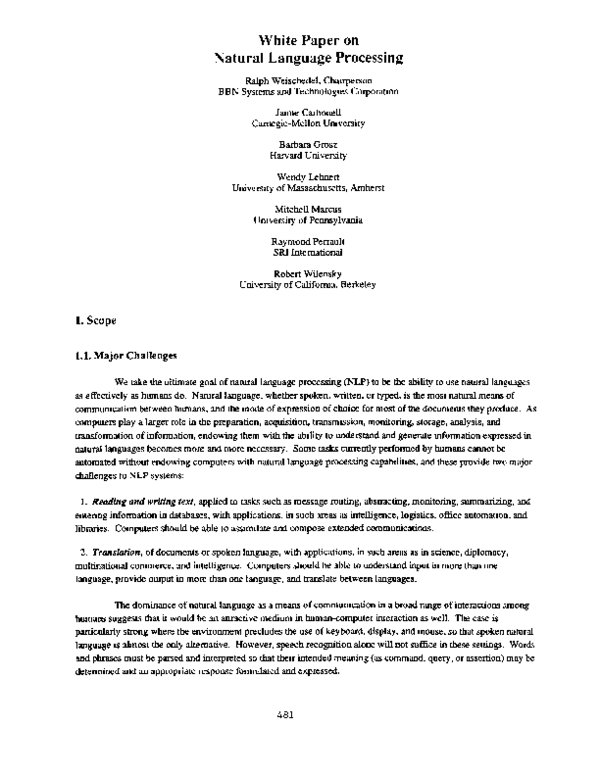 (PDF) White paper on natural language processing