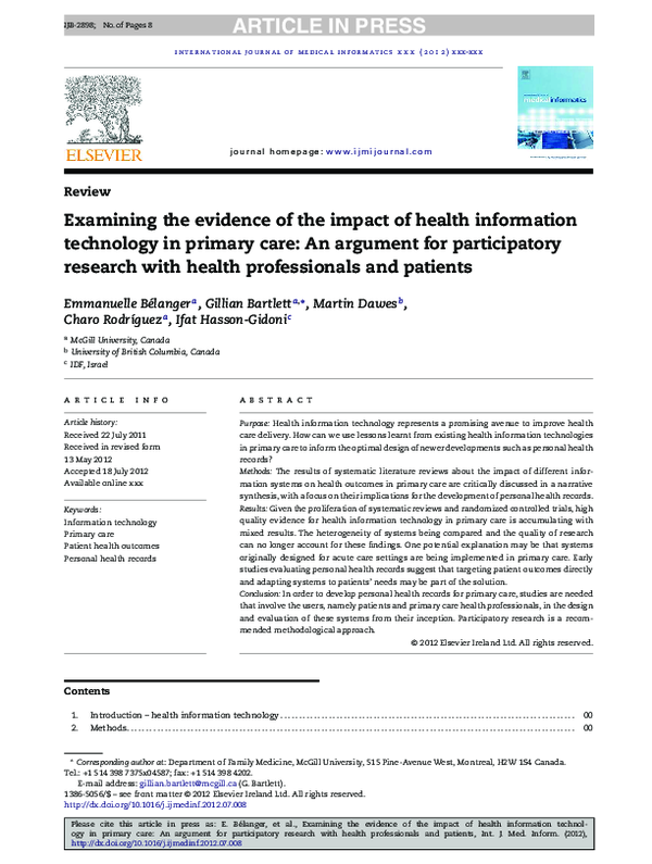 (PDF) Examining the evidence of the impact of health information ...