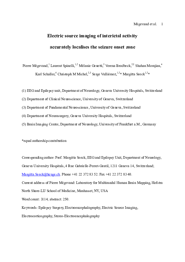 (PDF) Electric source imaging of interictal activity accurately ...