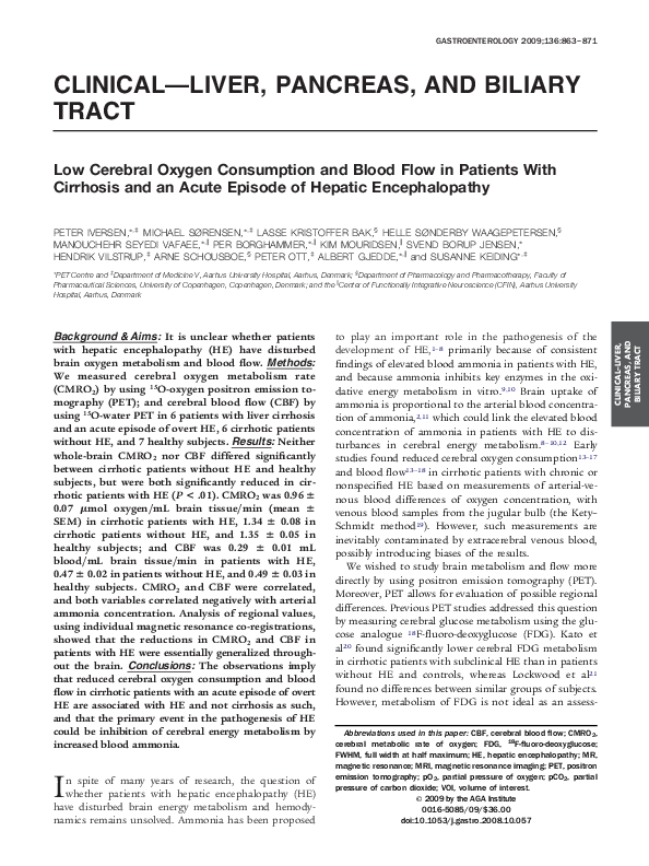 (PDF) Low Cerebral Oxygen Consumption and Blood Flow in Patients With ...