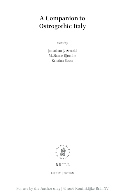 Goths and Gothic Identity in the Ostrogothic Kingdom