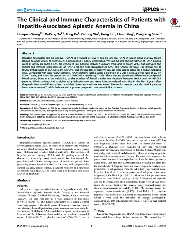 (PDF) The clinical and immune characteristics of patients with ...