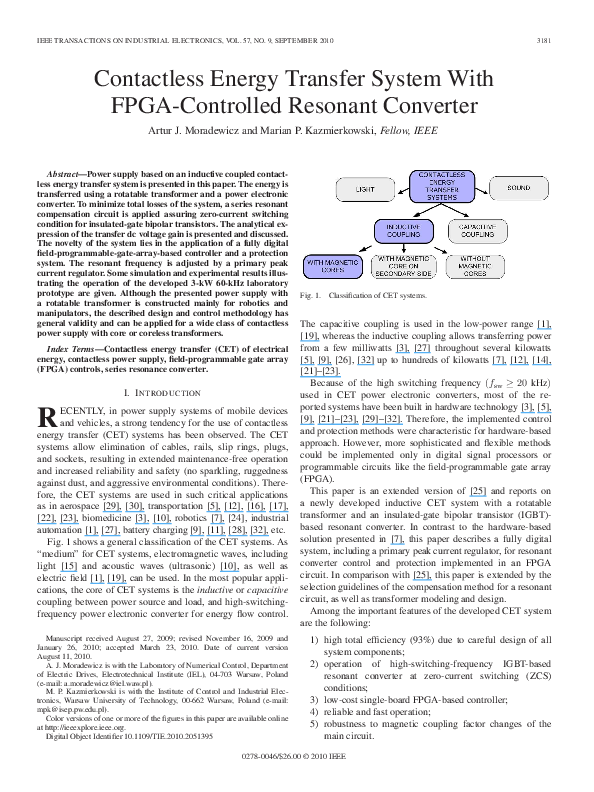 (PDF) Contactless Energy Transfer System With FPGA-Controlled Resonant ...