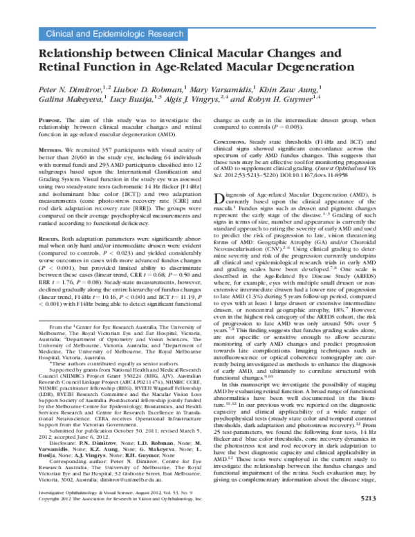 (PDF) Relationship between Clinical Macular Changes and Retinal ...