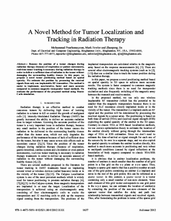 (PDF) A novel method for tumor localization and tracking in radiation ...