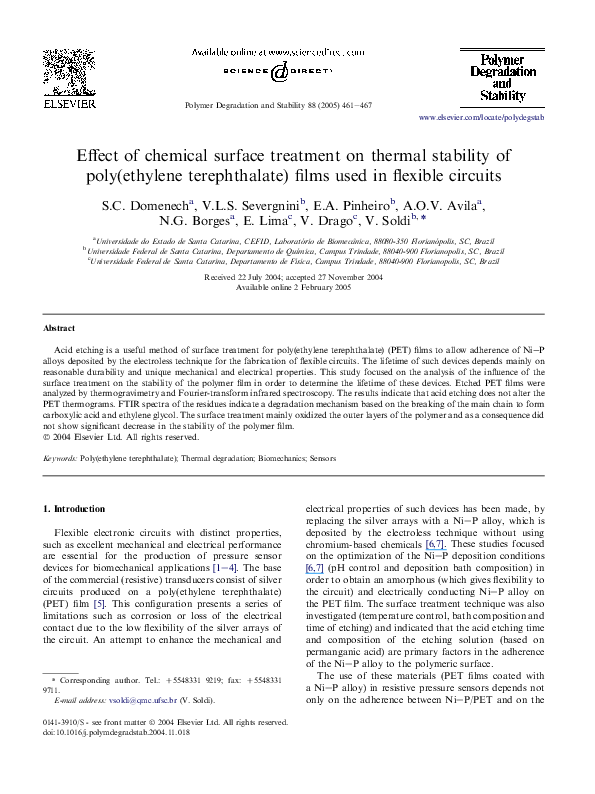 (PDF) Effect of chemical surface treatment on thermal stability of poly ...