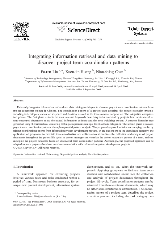 (PDF) Integrating information retrieval and data mining to discover ...