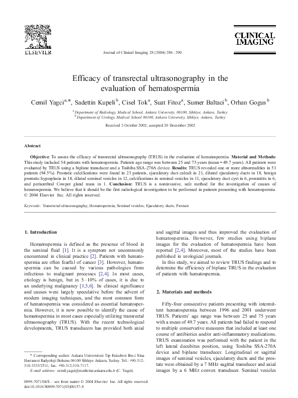 (PDF) Efficacy of transrectal ultrasonography in the evaluation of ...