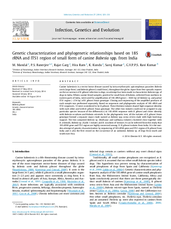 (PDF) Genetic characterization and phylogenetic relationships based on ...