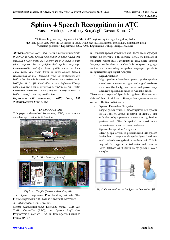 Sphinx 4 Speech Recognition in ATC