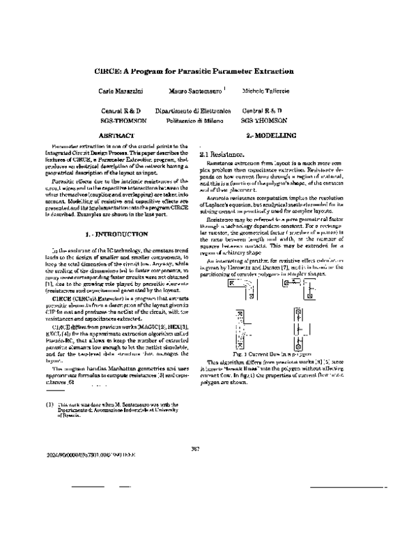 (PDF) CIRCE: a program for parasitic parameter extraction