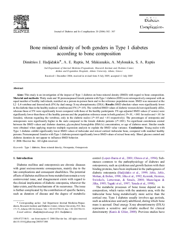 (PDF) Assessment of Bone Mineral Density in Type 2 Diabetes: A Cone ...