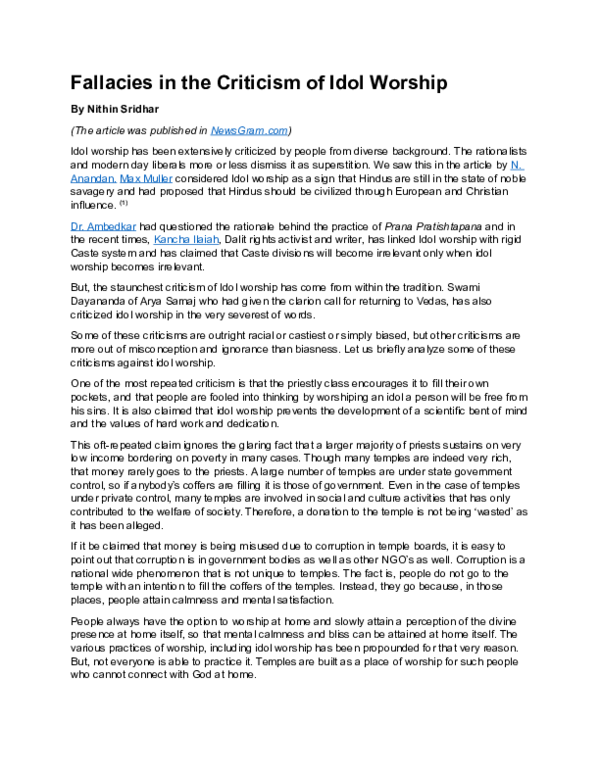 Idol worship essay image