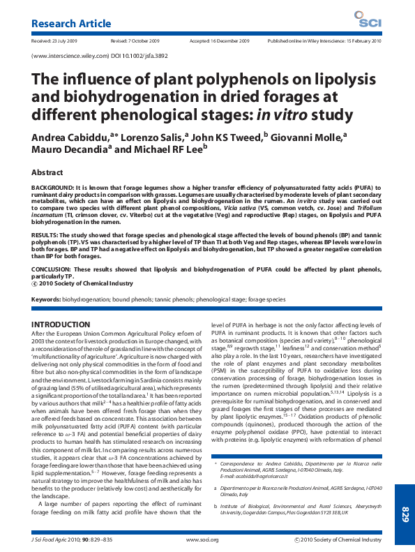 (PDF) The influence of plant polyphenols on lipolysis and ...