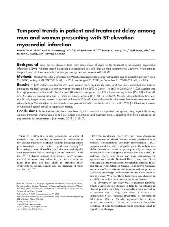 (PDF) Temporal trends in patient and treatment delay among men and ...