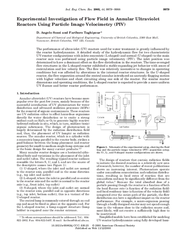 (PDF) Experimental Investigation of Flow Field in Annular Ultraviolet ...