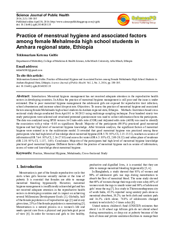 Menstrual hygiene definition picture