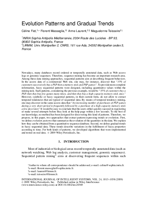 (PDF) Evolution patterns and gradual trends