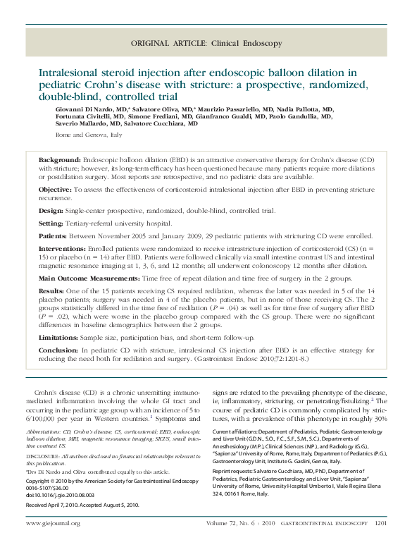(PDF) Intralesional steroid injection after endoscopic balloon dilation