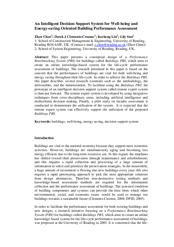 (PDF) An Intelligent Decision Support System for Well-being and Energy ...
