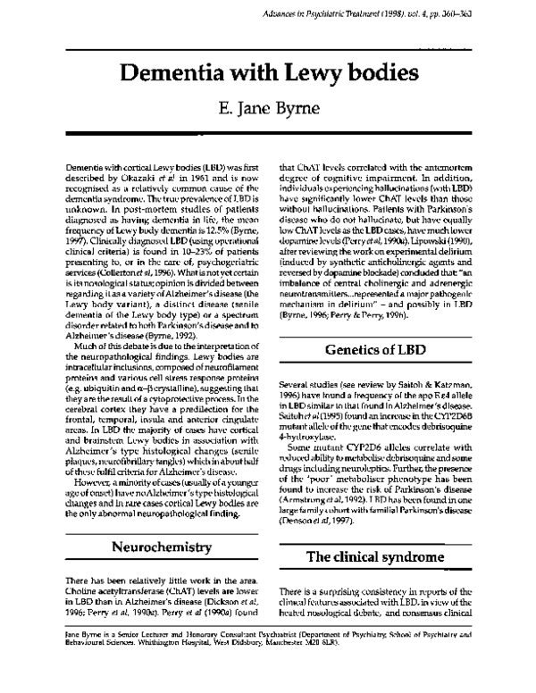 (PDF) Dementia with Lewy Bodies