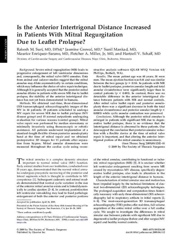 (PDF) Is the Anterior Intertrigonal Distance Increased in Patients With ...