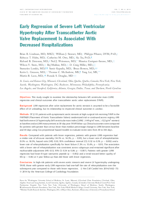(PDF) Early Regression of Severe Left Ventricular Hypertrophy After ...