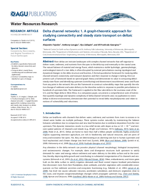 (PDF) Delta channel networks: 1. A graph-theoretic approach for ...