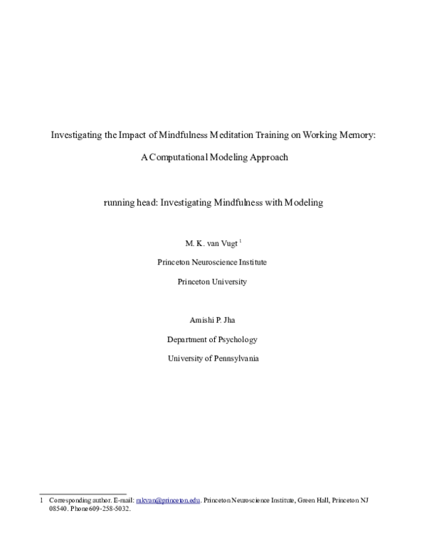 (PDF) Investigating the impact of mindfulness meditation training on ...