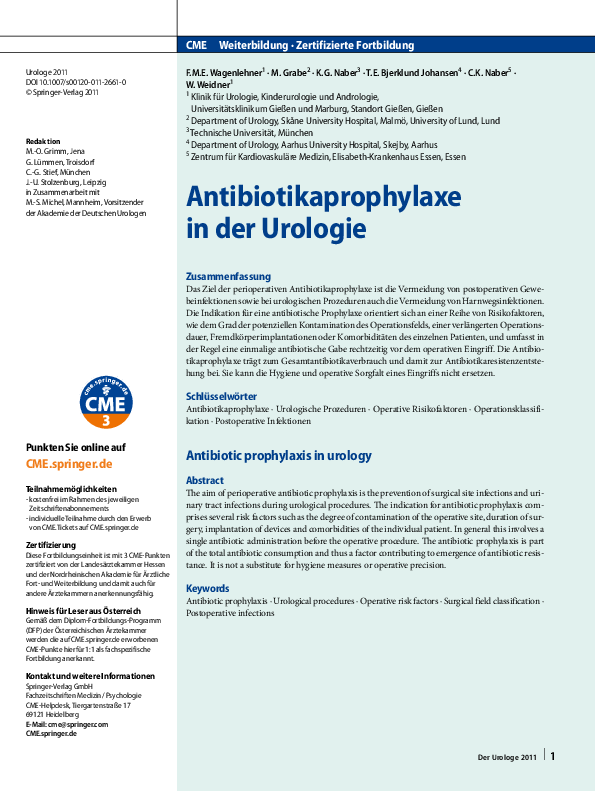 (PDF) [Antibiotic prophylaxis in urology] Kurt Naber Academia.edu