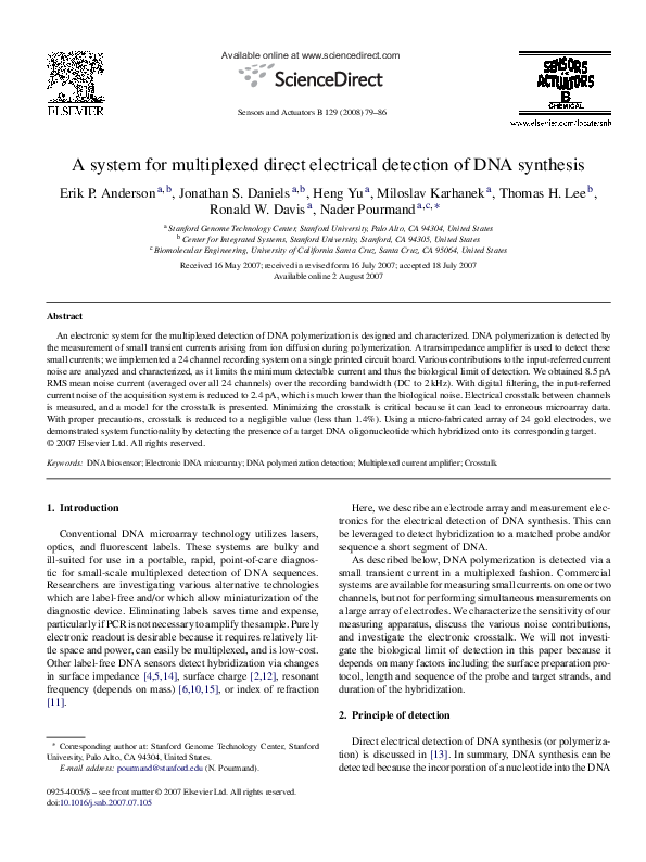 (PDF) A system for multiplexed direct electrical detection of DNA synthesis