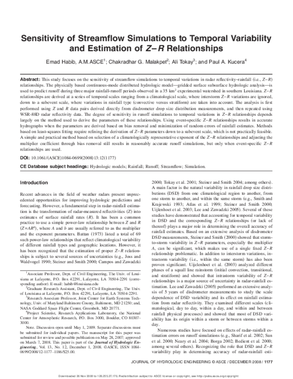 (PDF) Sensitivity of Streamflow Simulations to Temporal Variability and ...