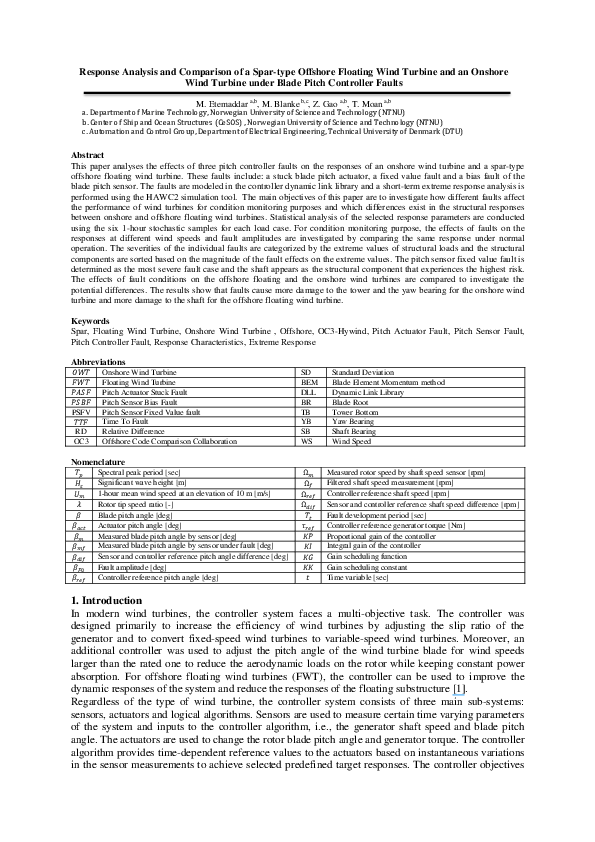 (PDF) Response analysis and comparison of a spar-type floating offshore ...