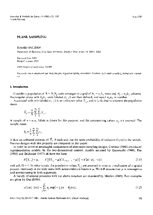 (PDF) Plane sampling
