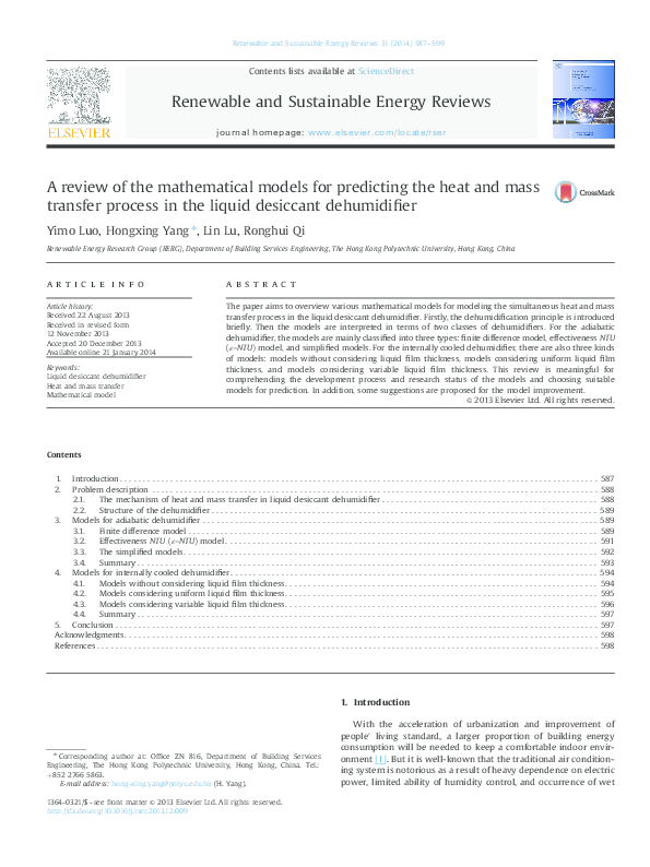 (PDF) A review of the mathematical models for predicting the heating ...