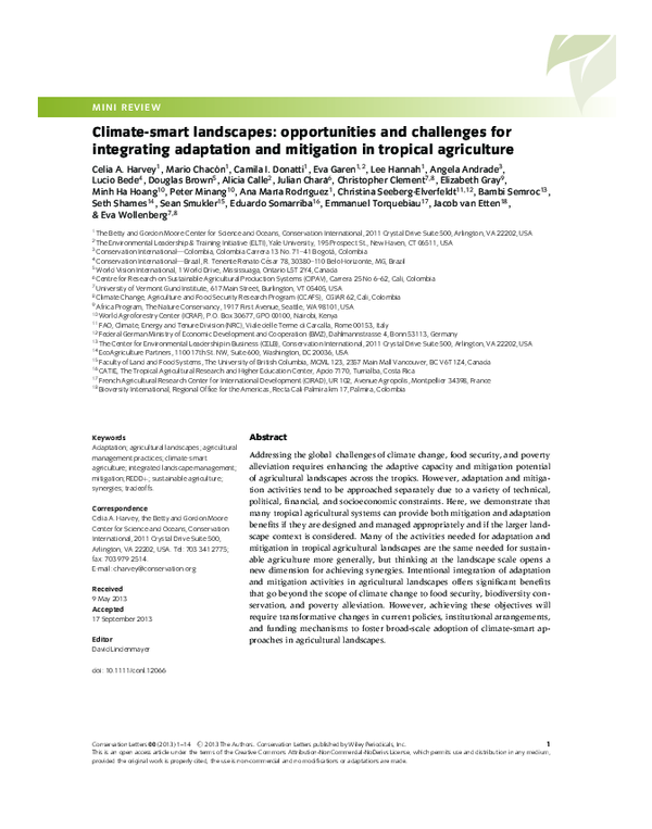 (PDF) Climate-Smart Landscapes: Opportunities and Challenges for ...