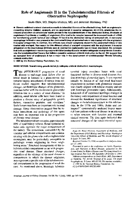 (PDF) Role of angiotensin II in the tubulointerstitial fibrosis of ...