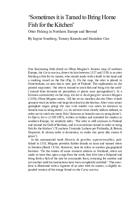 'Sometimes it is Tamed to Bring Home Fish for the Kitchen': Otter Fishing in Northern Europe and Beyond