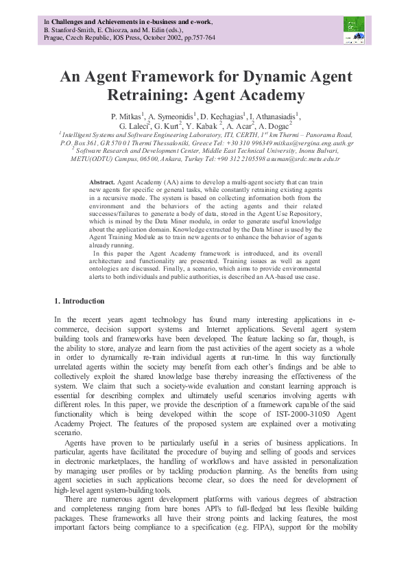 (PDF) An agent framework for dynamic agent retraining: Agent academy