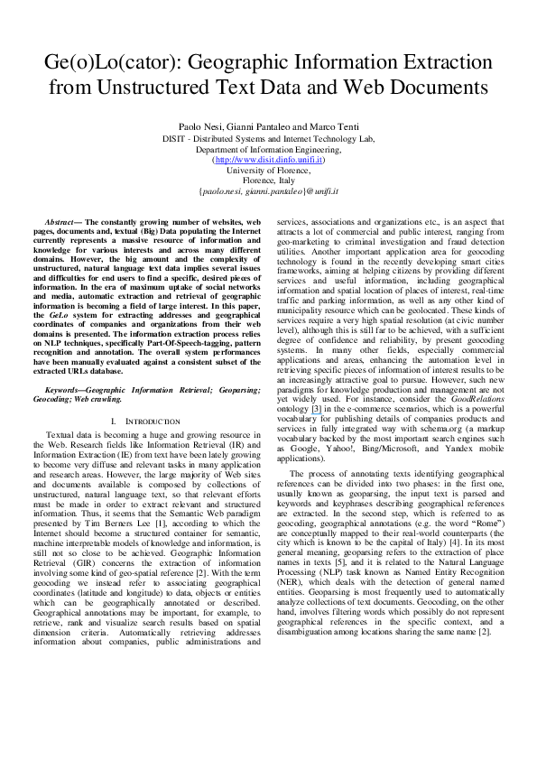 (PDF) Ge(o)Lo(cator): Geographic Information Extraction from ...