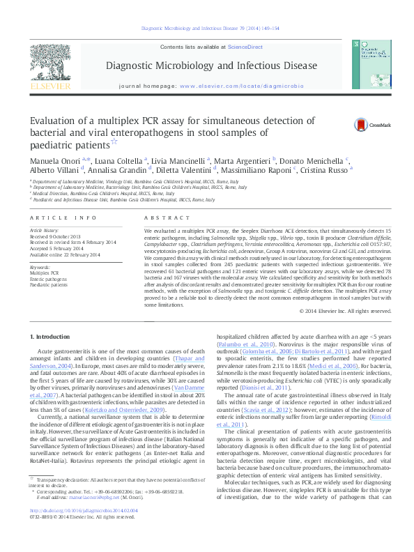 (PDF) Evaluation of a multiplex PCR assay for simultaneous detection of ...