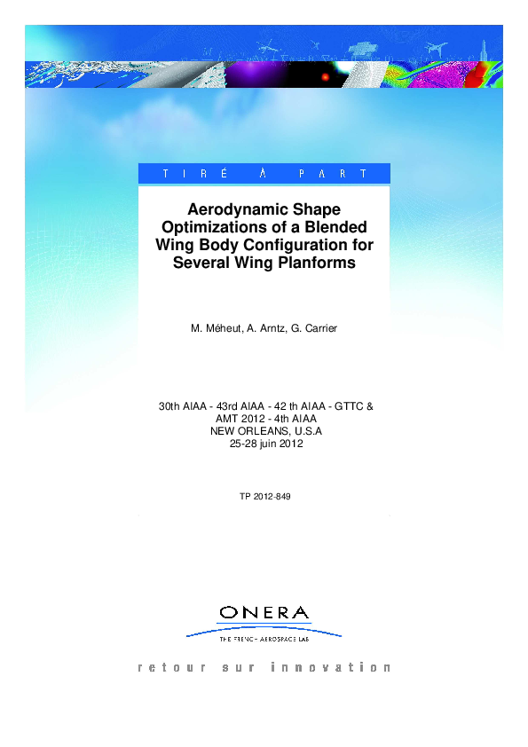 (PDF) Aerodynamic Shape Optimizations of a Blended Wing Body ...