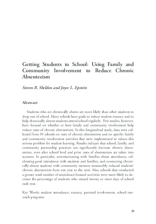 Chronic absenteeism essay image